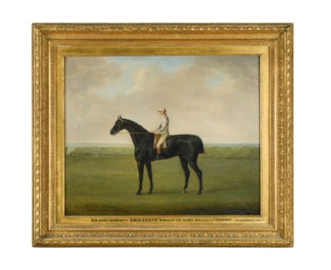 Smolensko with Tom Goodison up, standing on Newmarket Heath signed lower left 'J N Sartorius pinx' and inscribed 'Smolensko b