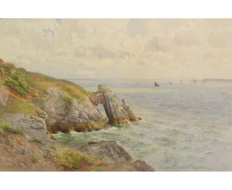 Fritz B Althaus (Exh.1881-1914): 'Natural Arch Torquay', watercolour signed and dated 1902,  32cm x 49cm Condition Report Cli