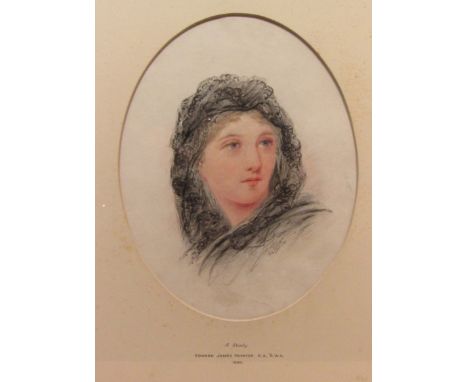 Edward James John Poynter (British 1836-1919): Bust Portrait of a Lady, oval watercolour monogrammed 32cm x 25cmProvenance: e