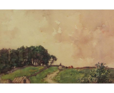 George Graham (British 1881-1949): Horseman on a Country Track, watercolour signed and dated 1914,  23cm x 35cm DDS - Artist'