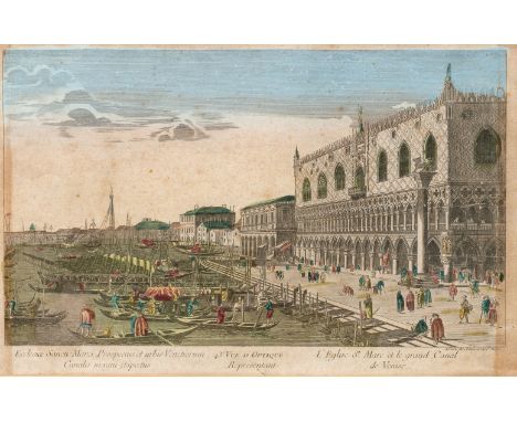 Venedig - Guckkastenbild (um 1780)  L'eglise St. Marco et le grand Canal de Vinise. Nr 43. Vue D'Optique Representant. Kol. K