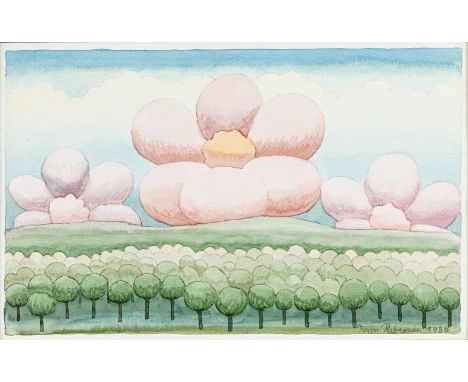 Rabuzin, Ivan (Kljuc/Varazdin, Kroatien 1921-2008) Verzauberter Wald  Sign. u. dat. 1980. Aquarell. 31×47 cm. R.  Beigegeben: