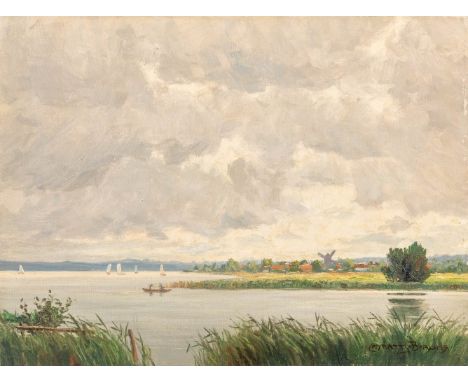 Lehmann-Brauns, Paul (Danzig, Berlin 1885-1970) "An der Havel"  Sign. Öl auf Lwd. 42,5×56 cm. Rücks. betitelt. R. (59821)