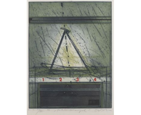 KARL FRED DAHMEN1917 Stolberg - 1981 Preinersdorf'ZAHLENTRIANGEL' (1976) Farbradierung auf Velin. DM 41 x 32 cm, SM 47 x 38 c