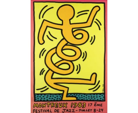 KEITH HARING (NACH)1958 Kutztown - 1990 New YorkPLAKAT 'MONTREUX JAZZ FESTIVAL' (1983) Farboffset auf leichtem Karton. BM 100