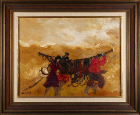 CLAUDE QUIESSE1938 Caen'RÜCKKEHR DER FISCHER' ('RETOUR DES PECHEURES') Öl auf Leinwand. 50 x 65 cm (R. 70 x 85 x 5 cm). Unten