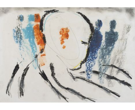 ADOLPHE LECHTENBERG1952 GelsenkirchenOHNE TITEL (1988) Ölpastell auf Papier. 29,5 x 42 cm (R. 43 x 53,5 x 1 cm). Rückseitig m