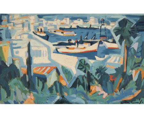 WILFRIED RECKEWITZ1925 Wuppertal - 1991 ebenda'BARCELONA' (1957) Öl auf Leinwand. 60 x 95 cm (R. 71,5 x 107 x 4,5 cm). Unten 