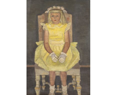 ALBIN SÄTTLER1927 Lauterbach, Tschechoslowakei - 1998 MünchenPORTRAIT MIT KIND Öl auf Nessel. 95 x 65 cm (R. 96 x 66,5 x 2 cm