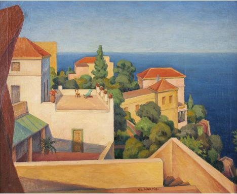 CARL CHRISTOPH HARTIG1888 Davos - 1975 DüsseldorfBLICK AUF DIE AMALFIKÜSTE Öl auf Leinwand. 65 x 81 cm (R. 75,5 x 91,5 x 4 cm