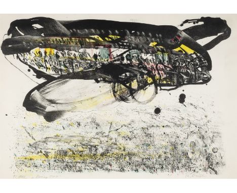 THOMAS BAYRLE1937 Berlin'BOING 707' Farblithografie. BM 41,5 x 59,5 cm (R. 76,5 x 94,5 x 3 cm). Unten rechts handsigniert sow