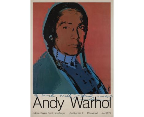 ANDY WARHOL1928 Pittsburgh - 1987 New YorkSIGNIERTES PLAKAT 'THE AMERICAN INDIAN (RUSSELL MEANS)' (1979) Plakat, Offset, anlä