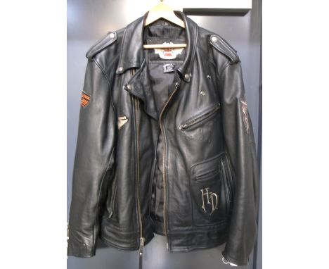 A genuine Harley Davidson leather bikers jacket.