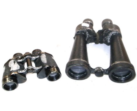 A pair of Barr & Stroud 7x magnification binoculars and a pair of Leitz Binuxit 8 x 30 binoculars (2). CONDITION REPORT The L
