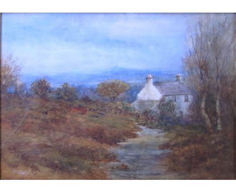 O. W. STABLES; a late 19th early 20th century watercolour depicting a cottage in Tal-y-Cafn in Conwy, bearing R. Jackson & So