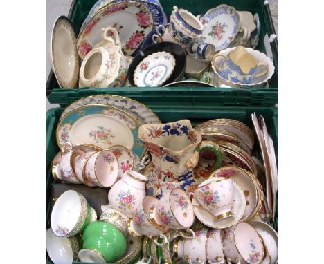 A quantity of ceramics, largely teaware to include Spode "Ruskin" pattern, a Spode "Ruskin" part tea service, Wedgwood, Tusca