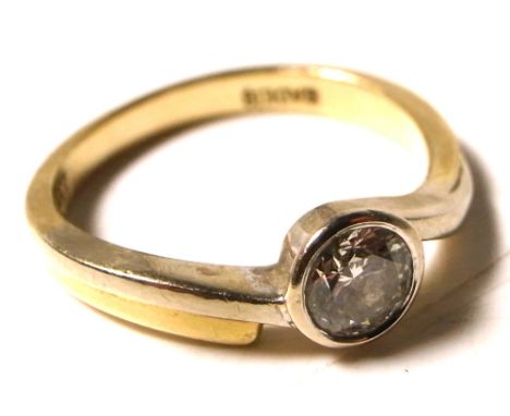 A 14ct gold collar set solitaire diamond ring, size N, approx weight 3.3g.