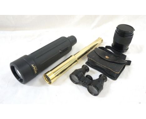YUKON BY SIBIR OPTICS SCOUT 20X50 SCOPE
a brass three drawer 20x30mm Japanese telescope, a pair of cased C.P.Goerz binoculars