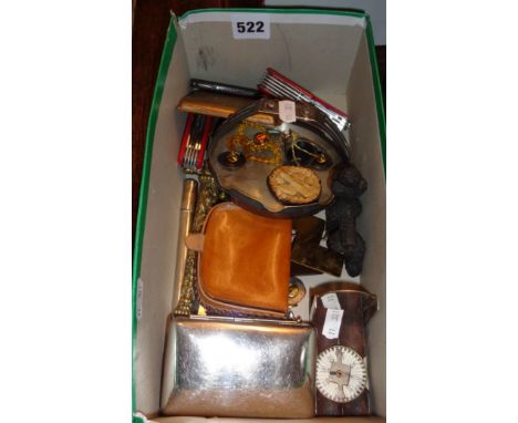 Miscellaneous items including penknives, compass and metalware