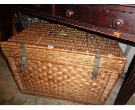 Old wickerwork trunk