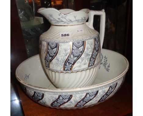Victorian jug and basin, "Chatsworth" pattern