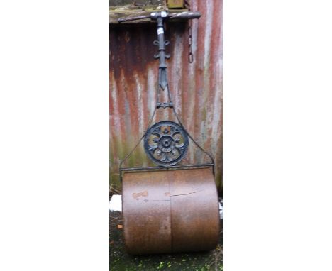 Old cast iron garden roller