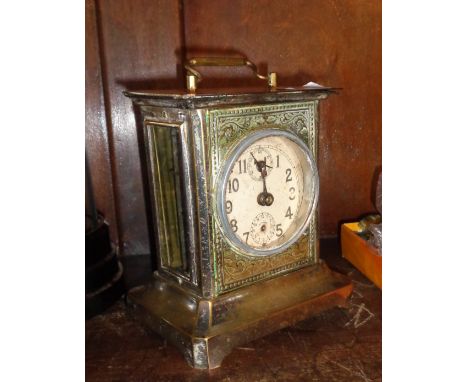 An old French metal mantel clock 