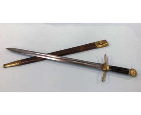 A WCE 1893 Chicago World Columbian Exposition Guards sword and leather scabbard