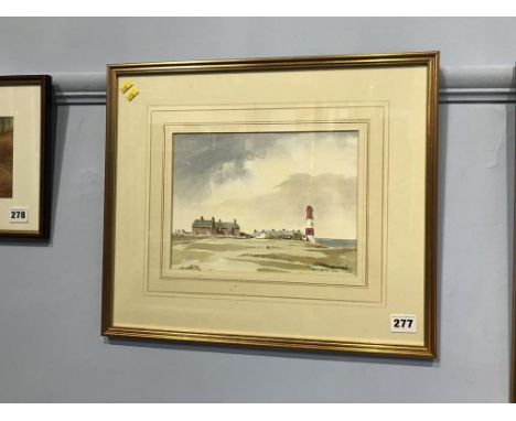 Thomas Wilkinson, watercolour, signed, 'Souter Lighthouse', 19 x 25cm