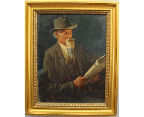 Lawrence Earle (Michigan, New York, New Jersey, 1845 - 1921) Portrait of an elderly gentleman. Oil on canvas. Signed lower le