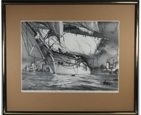 "Guadalhorce Leaves Bayonne Forever" Numbered (45/200). Sight Size: 13 x 17.5 in. Overall Size: in. Bayonne Centennial Commem