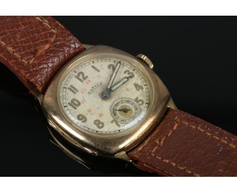 A Rotary 9ct gold manual wristwatch.  Running.