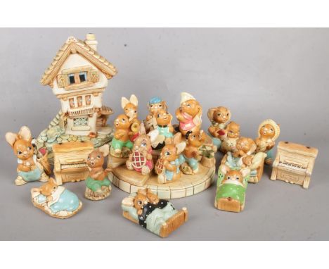 A quantity of Pendelfin ceramic rabbits and ornaments.  