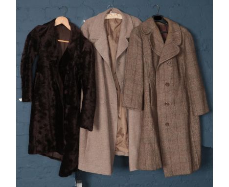 Three vintage ladies full length coats. Including Bella Rosa, Evans Collection, etc.  