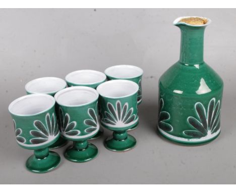 A Set of Six Wellhouse Paignton Ceramic Drinking Cups and Jug.  