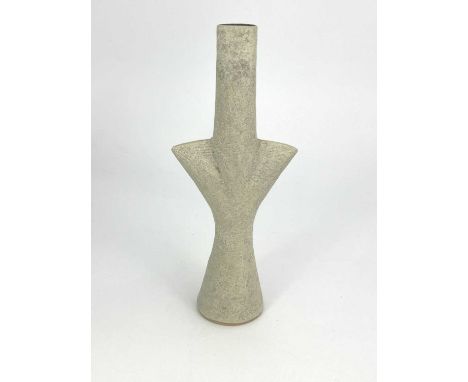 Y Chris Carter (b.1945), a stoneware vase, tapering shouldered form, light silicon carbide glaze, impressed mark, 26cm high