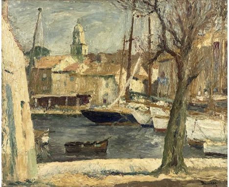 Y Ronald Ossory Dunlop R.A. (Irish, 1894-1973), 'The Harbour, St Tropez', signed l.r., titled verso, oil on canvas, 50 by 60c
