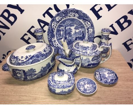 10 PIECES OF SPODE BLUE & WHITE