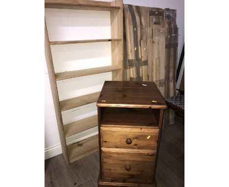 5 X 5 SHELF UNITS & 2 PINE DRAWER UNIT