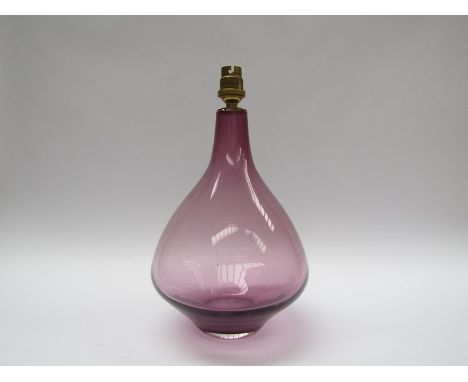 An amethyst glass table lamp by Domhnall O'Broin for Caithness, 26cm high 