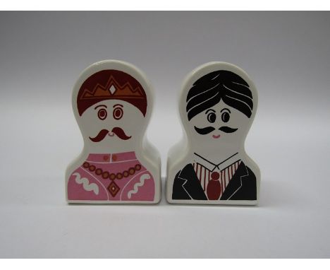 A pair of Carltonware salt and pepper pots, Arabian King and Queen pattern