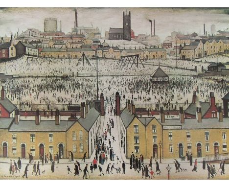 LAURENCE STEPHEN LOWRY R.A. (1887-1976) (ARR)  - lithograph "Britain at Play", Fine Art Trade Guild blind stamp, signed in pe