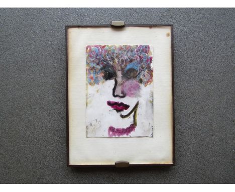 An early to mid 20th Century watercolour on paper, portrait of a woman. Indistinctly signed, written verso. "Dodds Pour Vous,