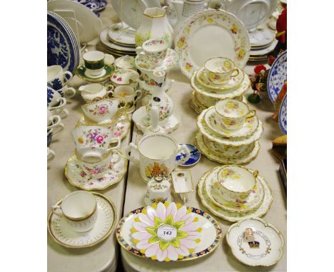 Decorative Ceramics - Royal Crown Derby Chatsworth thimble, other Royal Crown Derby cabinet cup and saucers; Aynsley; Wedgwoo