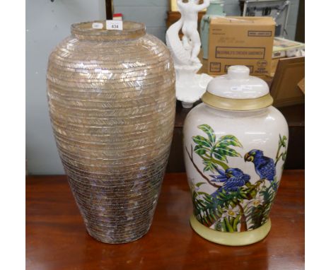 Vase together with a ceramic lamp base - Approx height of tallest - 51cm 