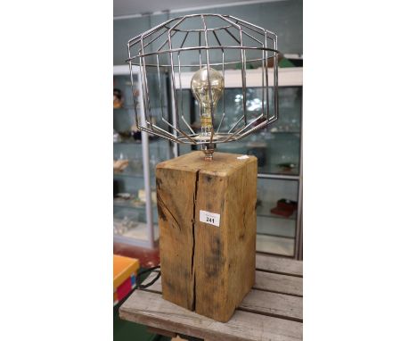 Rustic wooden table lamp 
