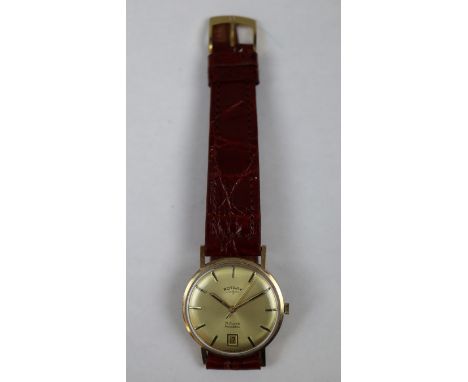 Rotary 9ct gold wind up watch 
