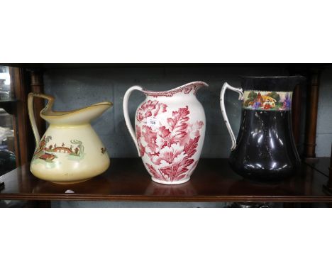 3 large ceramic jugs to include Victorian and Art Deco examples 