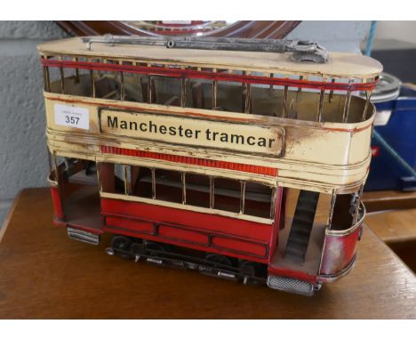 Manchester Tram tin plate model 