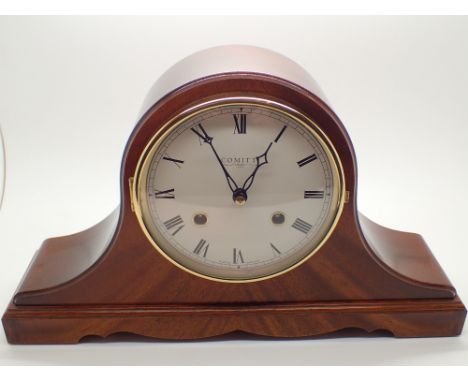 Comitti Napoleon chiming mantel clock in polished mahogany with key and original receipt ( In office 8538 ) CONDITION REPORT: